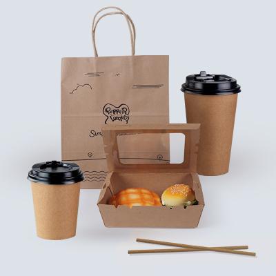 China Biodegradable Custom Eco-Friendly Disposable Stocked Disposable Take Away Fast Food Paper Packing Boxes Wrapping Paper Food Containers for sale