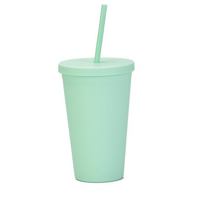 China Sustainable Colored Acrylic Tumblers With Lids And Straws , 16oz Double Wall Plastic Tumblers Ready In Stock for sale