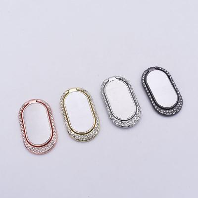 China New Adjustable Oval Mirror Mobile Phone Diamond Ring Multifunctional Lazy Bracket For iPhone For Android for sale