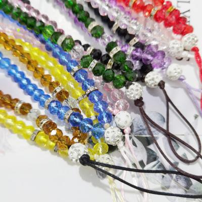 China Wholesale Detachable Necklace Nylon Cute Long Style Crystal Diamond Lanyard Mobile Phone Strap Nylon Cute Lanyard for sale