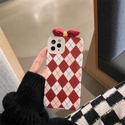 China Fancy Shockproof tpu stick skin 2 in 1 cute butterfly face lattice diamond protective camera smile bags girl mobile phone for iphone 13 for sale