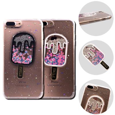 China Wholesale ice cream light rubber clear quicksand 3d epoxy resin glue drop tpu gel cell phone case clear soft for iphone X 6 xs for sale