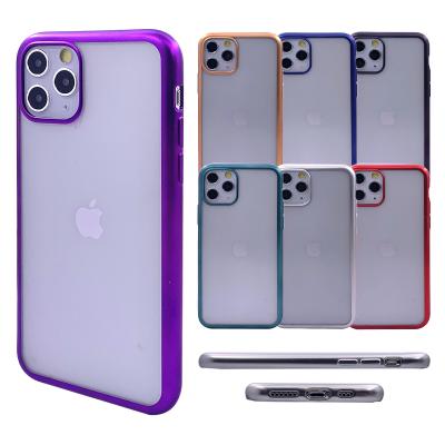 China Wholesale custom transparent protective phone case ultra thin matte soft tpu frame plated light weight fashion for iphone 11 pro 6 max for sale