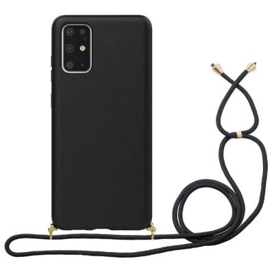 China Anti-seismic solid color light weight single anti-fall protection belt rope wheat straw mobile phone full shell for iphone 11 Huawei p30 for sale