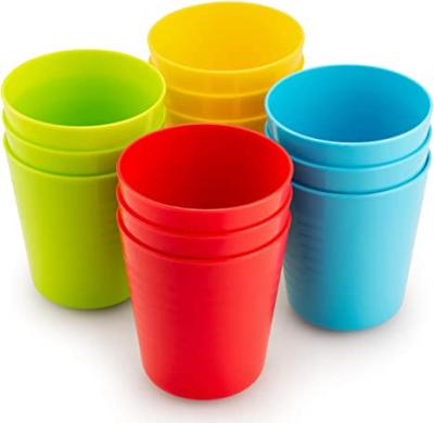 China Factory Price Viable Unbreakable 8 Ounce Reusable Kids Drinking Plastic Dishwasher Safe & BPA Free Cups For Bright Color Cups for sale