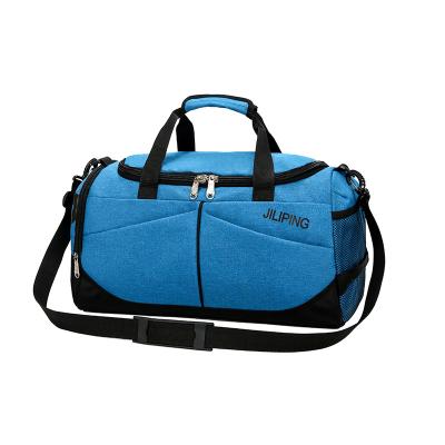 China Travel Sports Gym Fashion Men and Women 45L Light Weight Wet Pouch Shoes Compartment Travel Fleece Gym Bag for sale