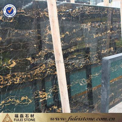 China Good Sale Polished Natural Black Portoro Marble, Black Gold Marble, Nero Portoro Marble 240UPx120UPx1.8cm for sale