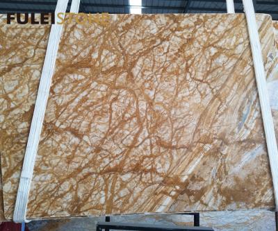 China Modern Hot Sale Net Vein Color Marble Gold Slab For Flooring And Wall Decoration Design for sale