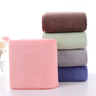 China China Coral Microfiber Bath Towel Warp Microfiber Fleece Towel 87% Polyester 15% Child Safe Polyamide Beach Towel for sale