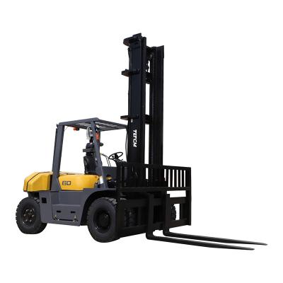 China High efficiency diesel forklift 6 ton 5 ton 7 ton for construction work automatic transmission with Sideshifter container forklift for sale