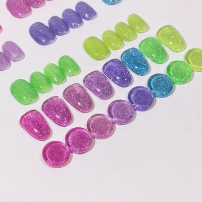 China New Eco-friendly Festival Broken Diamonds Set Disco Glitter Neon Fluorescent Reflective Nail Gel Polish For Nail Supplies Salon for sale