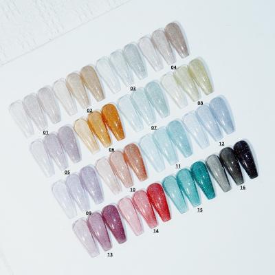 China Nail Salon DIY Nail Art OEM Nail Supplies Salon Wholesale 16 Colors Disco Gel Glitter Nail Polish Colorful Reflective Gel for sale