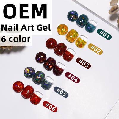 China Nail Art Beauty New Colorful Aurora Amber Nail Polish Nail Art Salon Supplies Laser Sequin Phototherapy Gel for sale