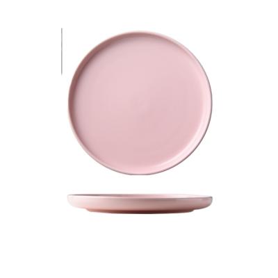 China Sustainable Custom Matte Gloss Round Western Plate Salad Bowl Ceramic Dish 8 Inches for sale