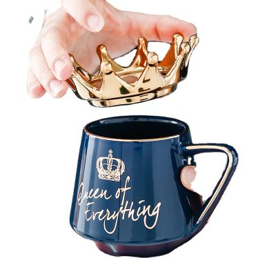 China Viable Creative Crown Mug Coffee Mug Ceramic Milk Tea Mug for sale