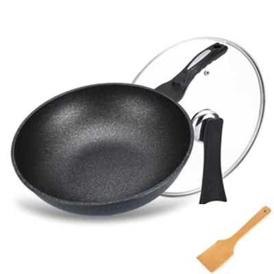 China Maifan Viable Stone Utensils Home Kitchen Non-Stick Casserole Less Oily Smoke Cookware Cooking Pots Wok for sale