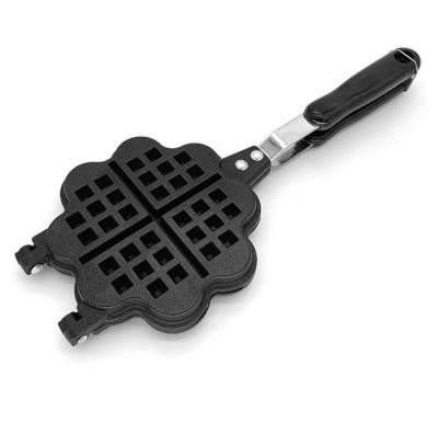 China Minimalist Aluminum Die-Cast Nonstick Waffle Pan Handmade Heart Shaped Breakfast Mold for sale