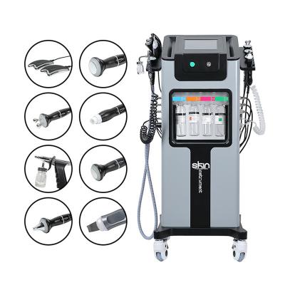 China 8 in 1 Dermabrasion Facial Machine H2O2 Aqua Pee Diamond Peeling And Hydrafaci 12 En facial lift skin scrubber moisturiz for sale