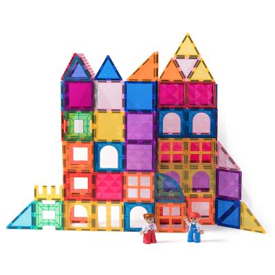 China 100 PCS Eco-Friendly Material Blocks Toy Gift Magnetic Educational Construction Building Tiles Toys for sale