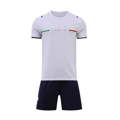 China Cheap Short Sleeve Team Soccer Uniform Suit Soccer Away Shirt High Quality European Italian White Men Quick Dry for sale