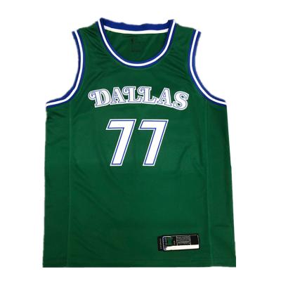 China 2021 New Dallas Club Original Design Sublimated Shirt Basketball Green Blue Green Vest Luka Doncic 11 Antibacterial Wholesale Custom Printing Uniform for sale