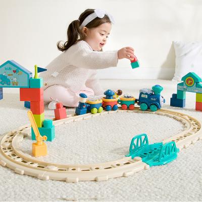 China Slot Toy KUB Baby Train Set Toy Educational Rail Car Set For Kids ABS Material for sale