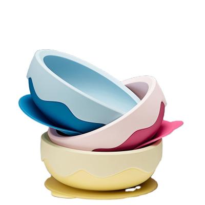 China Temperature resistance: -20 - 200° „ ƒ Strong Base Silicone Material KUB Baby Silicone Bowl Food Bowl Suction Heating Freezing Safety for sale