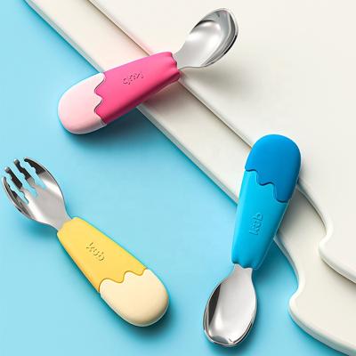 China KUB Sustainable Fork Spoon Set Stainless Steel Spork Children's Food Supplement Spoon And Fork Tableware for sale