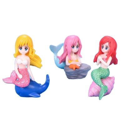 China Beautiful desktop decoration craft aquarium ornament fish tank simply multi colors little mermaid for sale