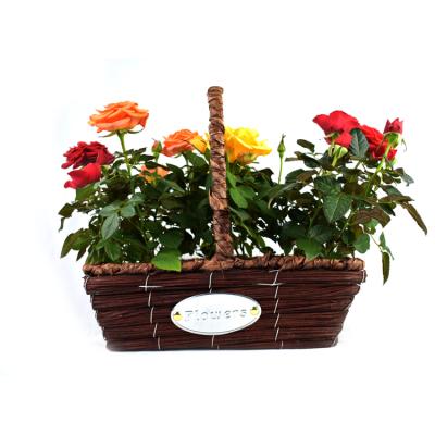 China Holiday decoration & Custom Flower Wicker Basket Storage Gift Plant Size Home Decoration Flower Basket for sale