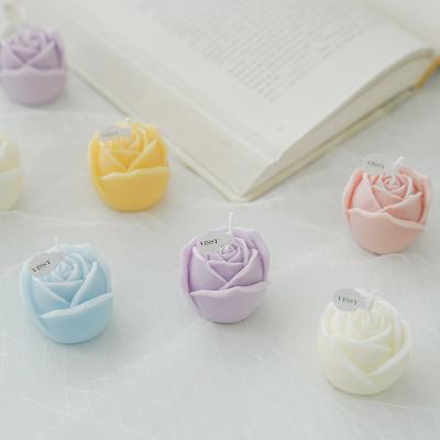 China Customized Scented Candle Scented Bubble Roses Flower Aromatherapy Cute Small Cube Soy Wax Scented Relaxing Home Candles Gift Decor for sale