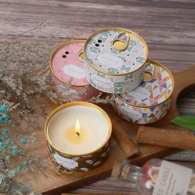 China Luxury Soy 120g Soy Wax Candles Aromatherapy Perfume Fashionable Romantic Scented Candle Wholesale Home Decoration Can Festivals for sale