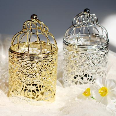 China Home Decoration Small Metal Tealight Birdcage Hanging Lantern, Vintage Decorative Centerpieces of Party Wedding and Christmas for sale