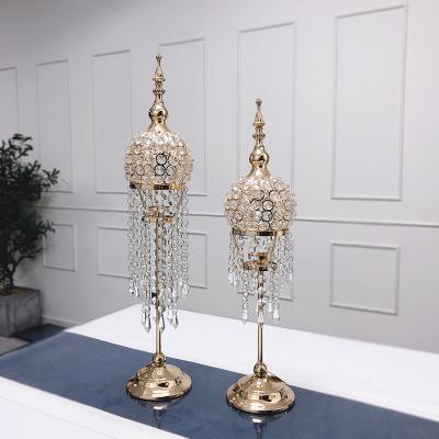 China Luxury European simple round simple hotel head style creative home decoration of candle holder ornaments wedding supplies wholesale for sale