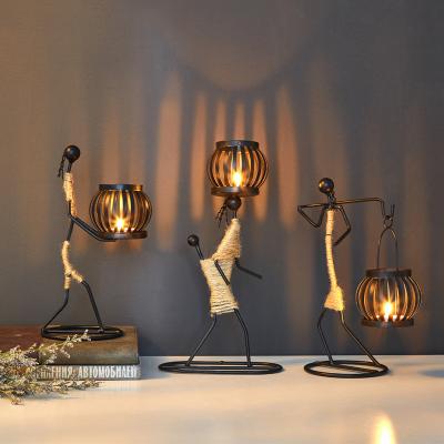 China Home Decoration Art Gift Metal Candlestick Abstract Sculpture Candle Holder Luxury Nordic Decor Handmade Figurines for sale