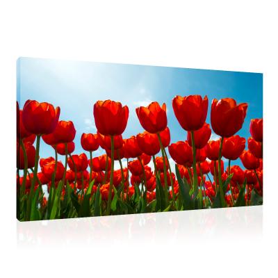 China Modern Tulip Flowers Wall Decor ON Canvas Tulip Printed Canvas Wall Art for Bedroom Tulip Living Room Painting for sale