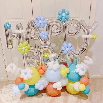 China Party Festival Supplies INS Hot Sale Decoration Balloon Happy Birthday Wedding Masquerade Party Supplies 16 Inch Silvery / Rose Gold / Blue Number Balloons for sale