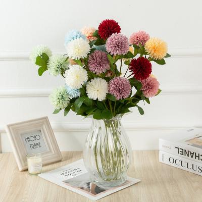 China Silk Artificial Chrysanthemum Ball Flowers Hydrangea Arrangement Bouquet Present For Friends Decor For Home Office Party And Wedding for sale