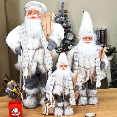 China Handmade Santa Claus Decoration Christamas Home Decor Figurine, Presents Merry Christmas Ornaments Standing Doll, With Glasses, Skateboard, Gift Bag for sale