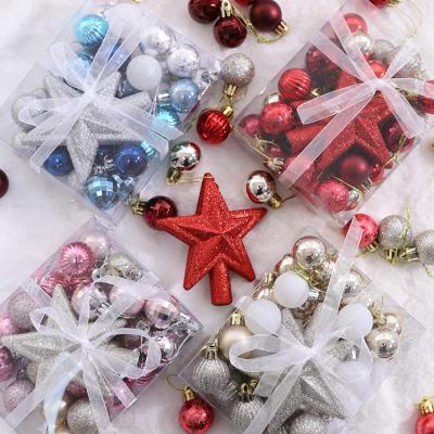 China Popular Christmas Gift Christmas Ornaments Set Mini Ball Ornaments Hanging Party Supplies Combination DIY Christmas Ball Ornaments for sale