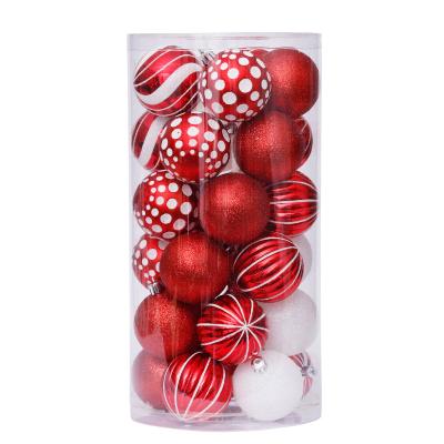 China Christmast Ornament Best Seller 6cm High Quality Plastic Colorful 30pcs Christmas Ball For Christmas Tree Decoration for sale