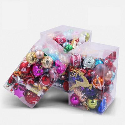 China Christmast Decorative Christmas Ornament Boxed Glass Balls Beautiful Ornaments Shatterproof Copper Gold Color Volume 60-70pcs for sale