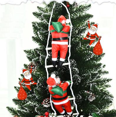 China Rising Shipping Ready Santa Claus Climbing Ladder Climbing Ladder Rope 40cm for Indoor/Outdoor Hanging Christmas Ornament Tree Decorations for sale