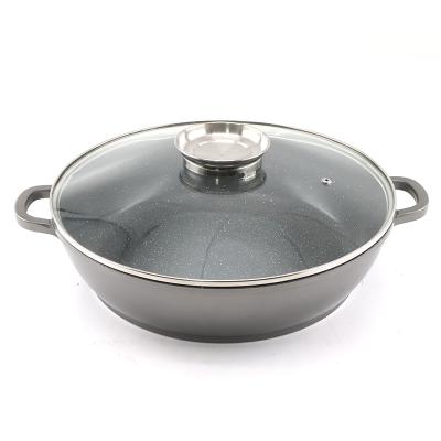 China Sustainable Cheap Round Casserole Kitchen Die Casts Aluminum Shallow Casserole for sale