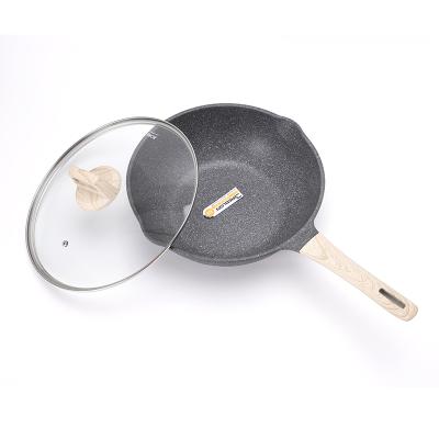 China Kitchenware household stocked hot wok die casting aluminum cookware fry pan wok for sale