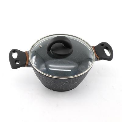 China Sustainable eco-friendly die cast aluminum cookware casserole with induction bottom for sale