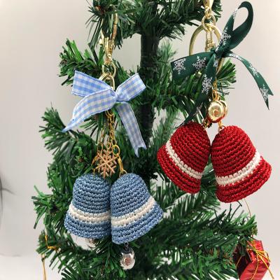 China Promotional Hot Selling Handmade Knitted Christmas Bells Christmas Tree Decorations Christmas Bells Yarn Material Bells Mall for sale