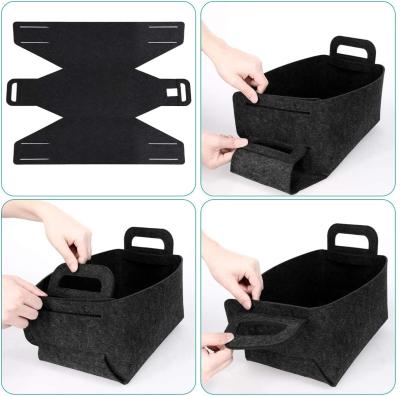 China Factory promotion 14in viable nonwoven container knitted fabric christmas eve felt storage basket foldablestorage basket kids for sale