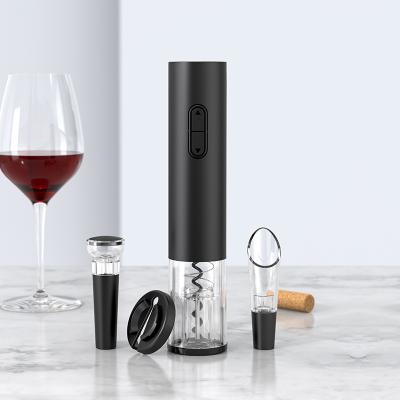 China 4 in 1 Set Hot Gift Corkscrew Sets Electric Wine Bottle Opener with 4 Vacuum Cork Holder for sale