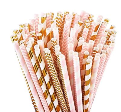 China Festival Straw Color Modeling Lengthening Safety PP Straw Birthday Wedding Party Disposable Catering Supplies White Red Flowers for sale